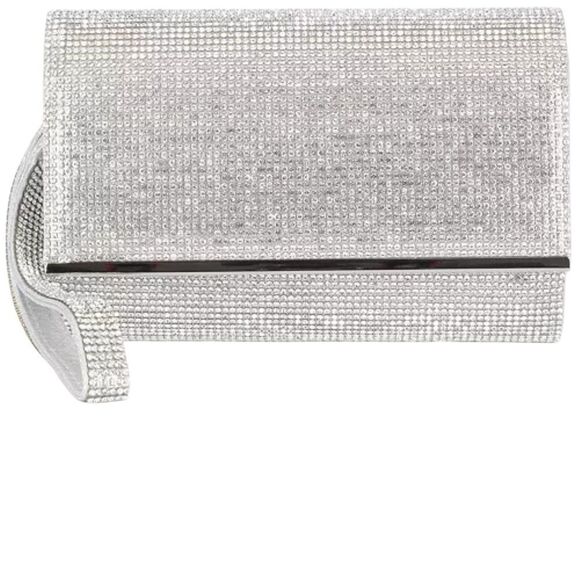NWOT INC International Concepts Caitlin Silver Clutch Bag - Picture 1 of 9